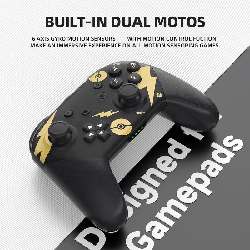 YKASEK Switch Pro Controller, Wireless Switch Controllers with Carrying Storage Case, Upgraded Gamepad Switch Remote Replacement for Switch Controller Support NFC/Dual Vibration/Screenshot/Wake-up Function - Image 3